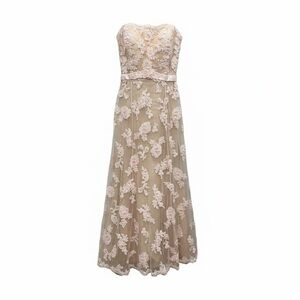 Jovani Light Pink Floral Lace Wedding Dress